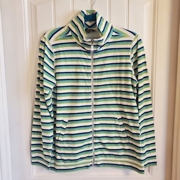 Tommy Bahama Tops - Tommy Bahama Full Zip Striped jacket sz Med
